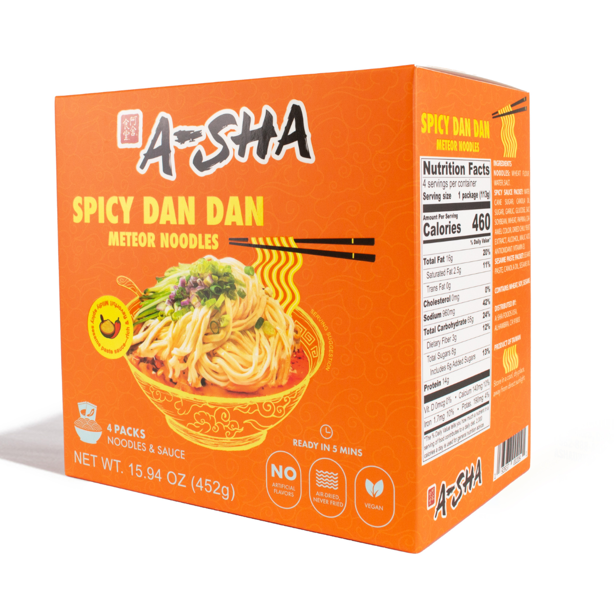 A-Sha Spicy Dan Dan Meteor Noodle Box - Simple Prep, Satisfying Bite