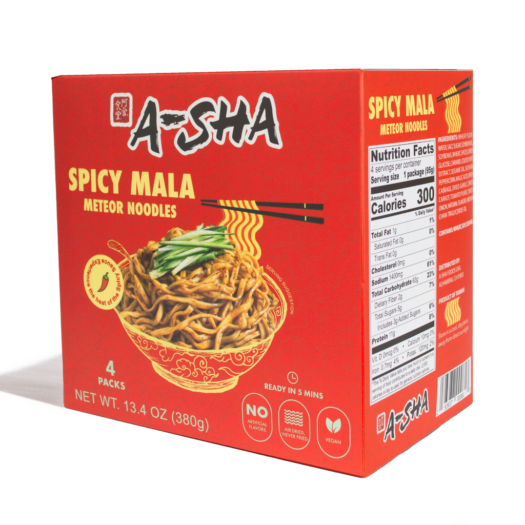 A-Sha Spicy Mala Meteor Noodle Box - Quick Comfort with Big Flavor