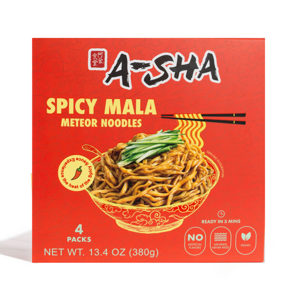 A-Sha Spicy Mala Meteor Noodle Box - Quick Comfort with Big Flavor
