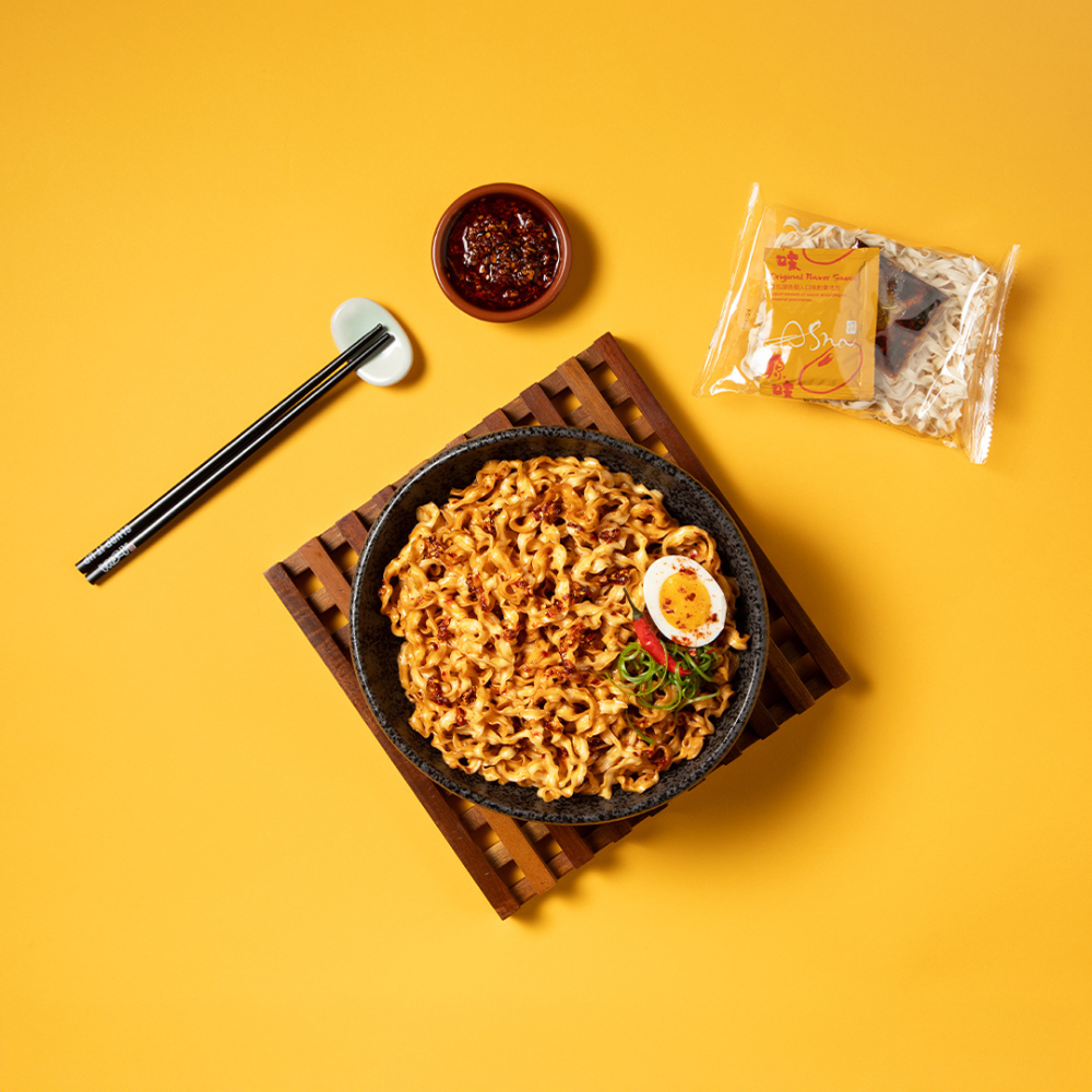 A-Sha Chili Crisp Squiggly Noodle (4-Pack) - Quick Comfort with Big Flavor