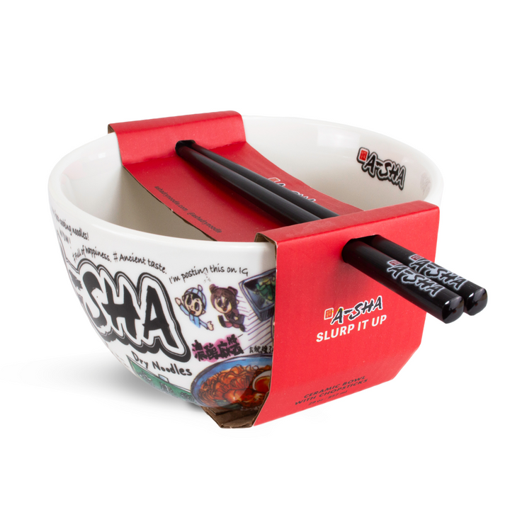 Ceramic Ramen Bowl with Chopsticks - Easy Noodle Night Favorite S6